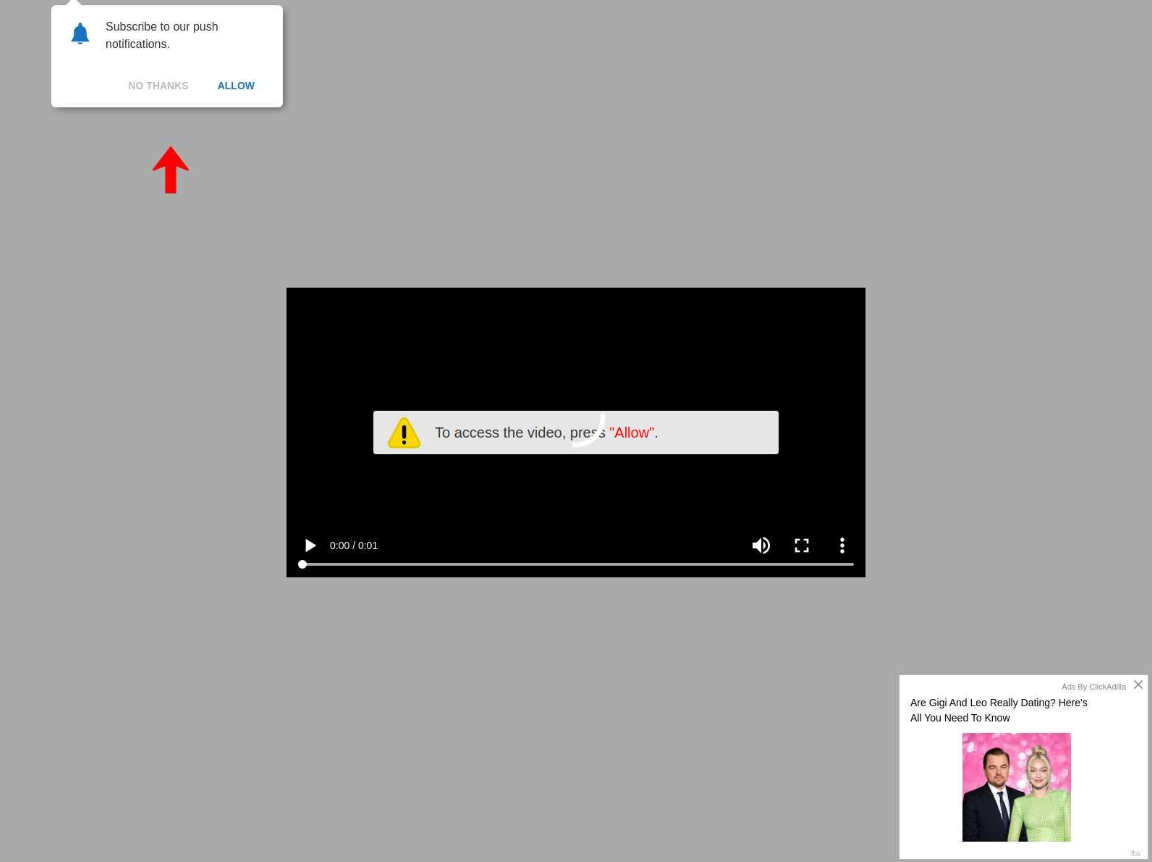 Fake warning message