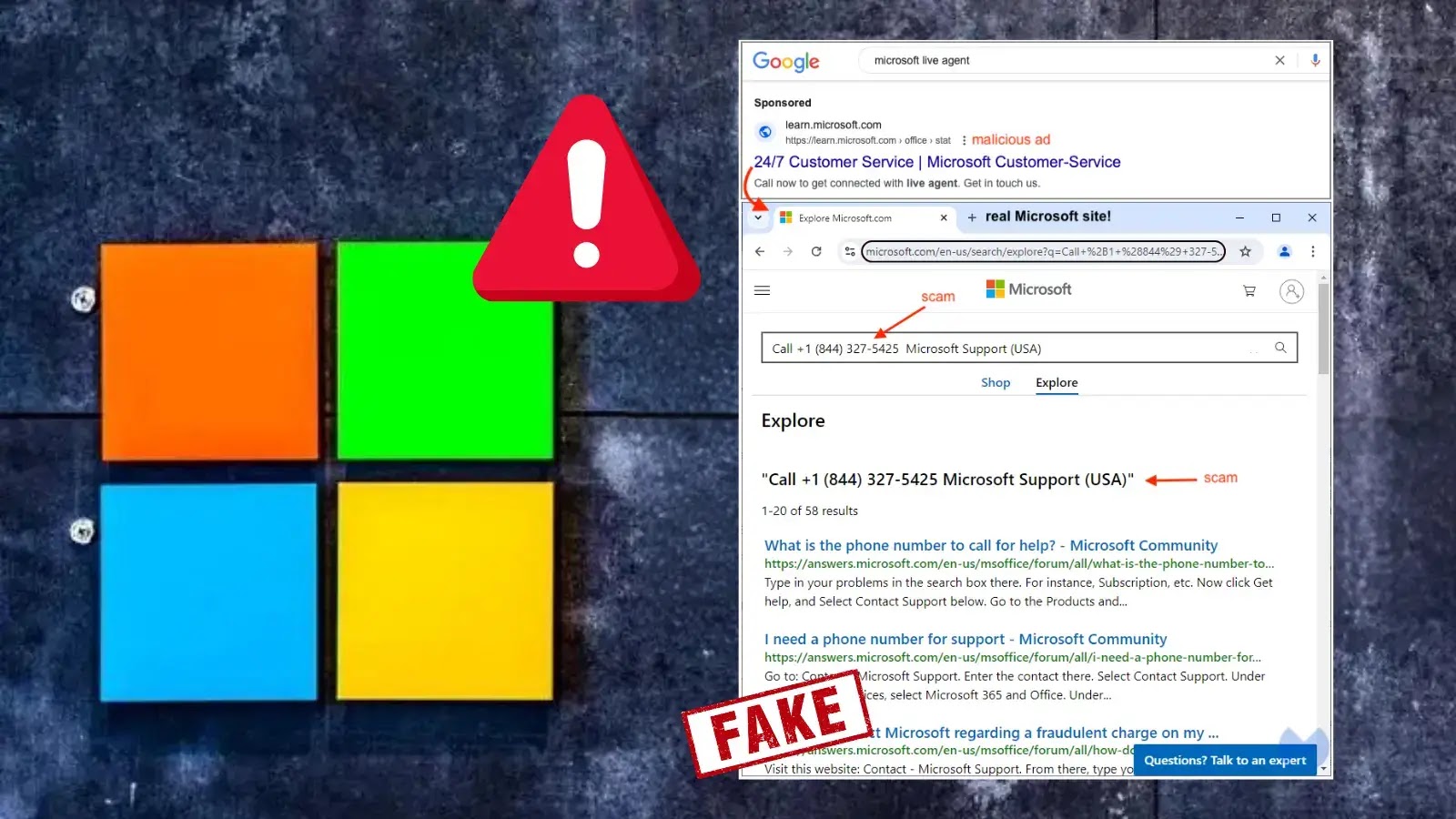 Beware of Fake Microsoft Support Search Ads that Lands into Scam