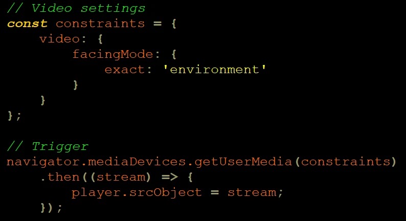 Camera via javascript