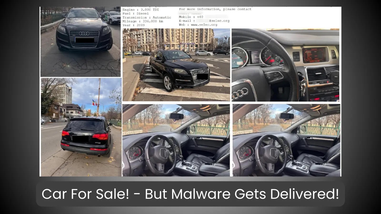 Audi Q7 Car For Sale  – But Malware Will be Delivered Instead of Car