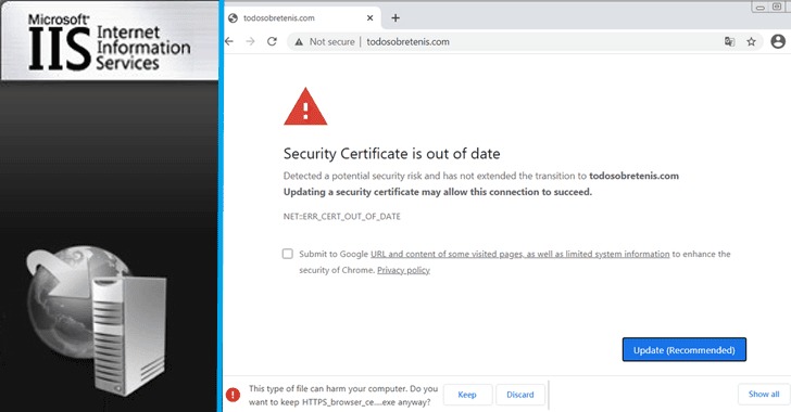 Hackers Compromise IIS Servers to add Expired Certificate Notification that Installs Malware