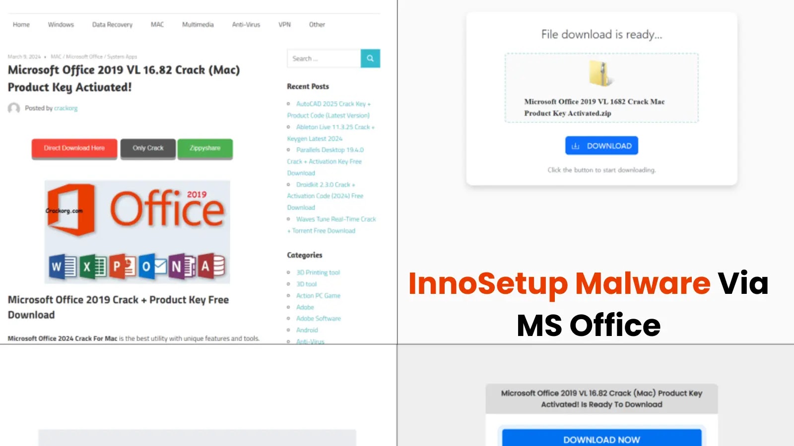 New InnoSetup Malware posing As MS Office Crack To Evade detection