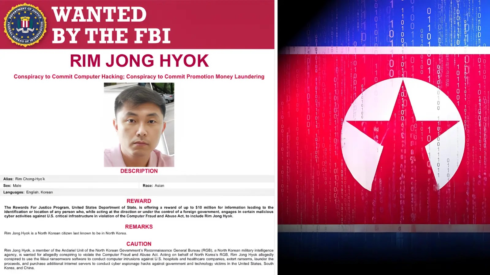 North Korean Charged in Cyberattacks on US Hospitals, NASA & Military Bases