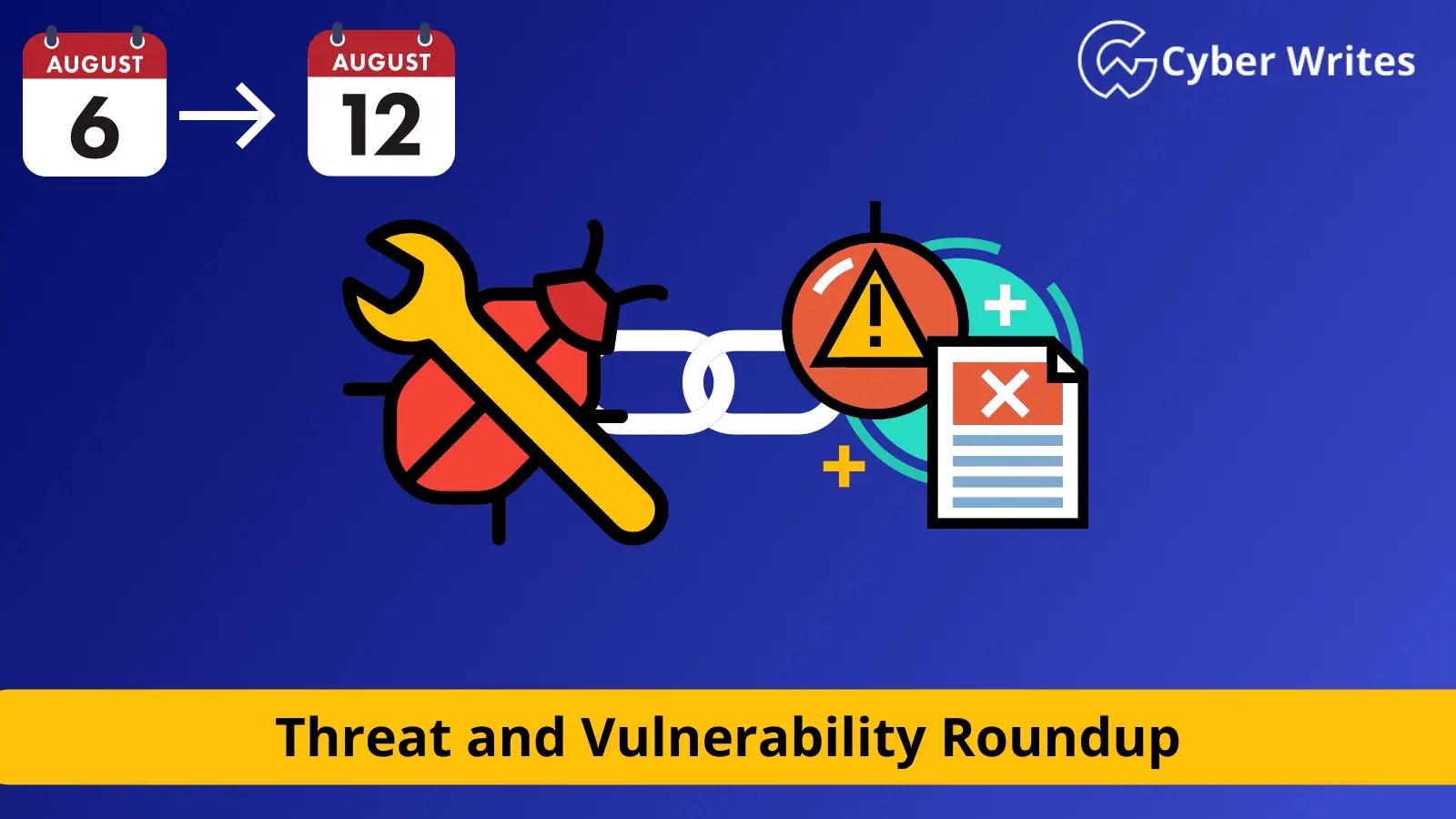 Threat and Vulnerability Roundup for the week of August 6th to 12th
