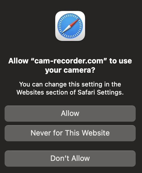popup from Safari