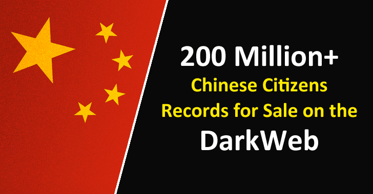 Over 200 Million+ Chinese Citizens Records for Sale on the Darkweb