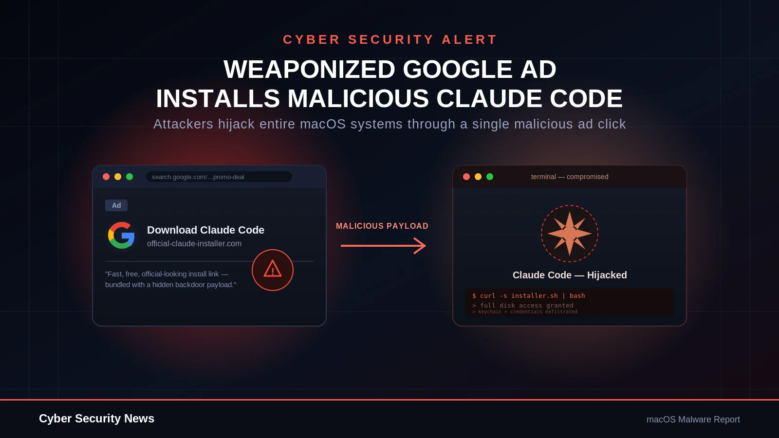 A Weaponized Google Ad Install Malicious Claude Code to Hijack Entire macOS