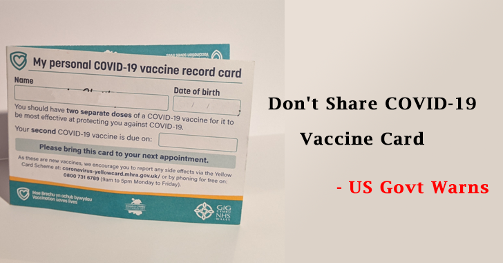 Don’t Share Your COVID-19 Vaccine Card on Social Media – US Govt Warns