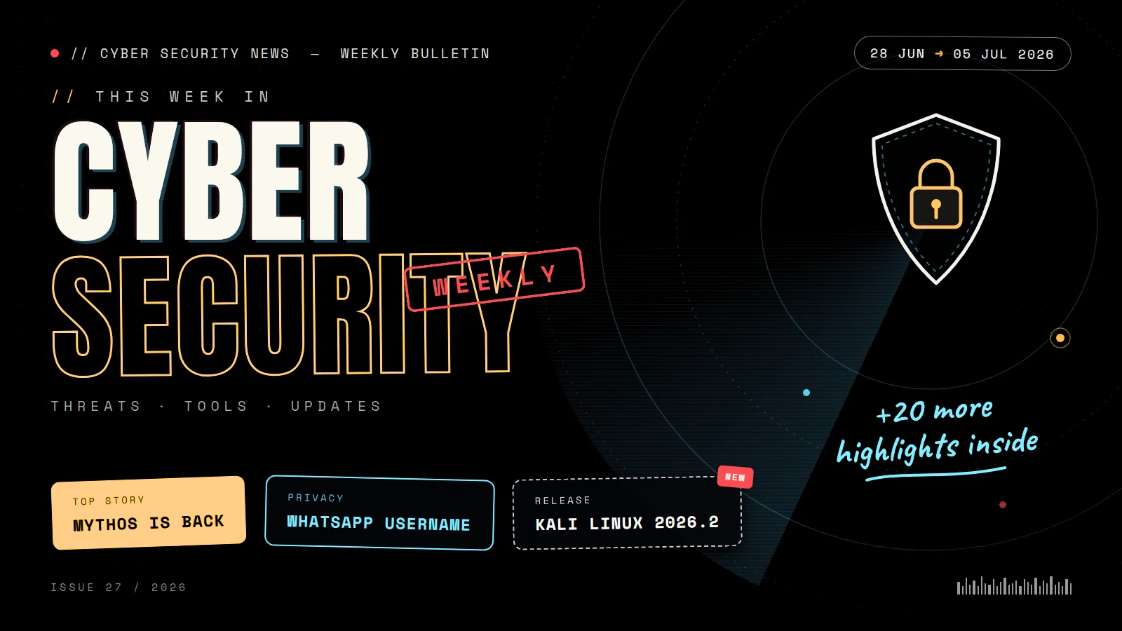 Cyber Security News Bulletin Weekly – Mythos is Back, WhatsApp Username, Kali Linux 2026.2, +20 Stories