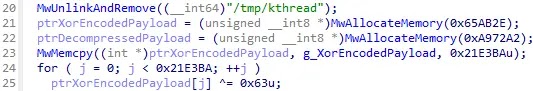 Data copying and XOR decoding process (Source - IIJ Security Diary)
