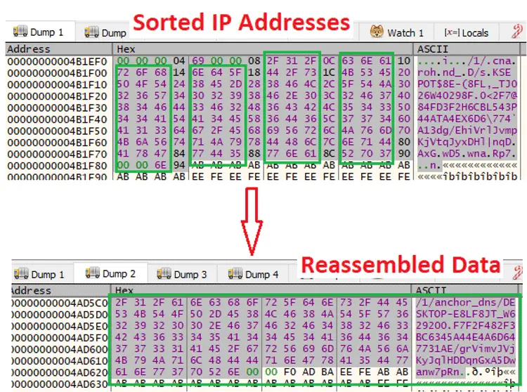 Data reassembled from sorted IP addresses (Source - Fortinet)