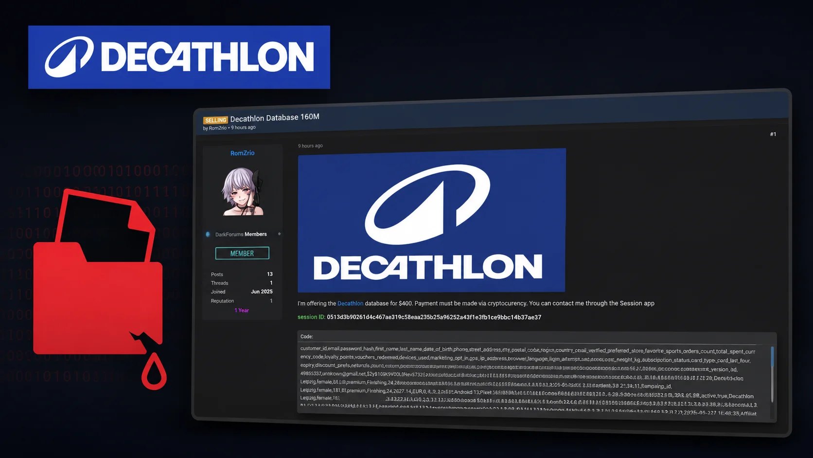 Hackers Allegedly Claim Breach of Decathlon Customer Database With 160 Million Records