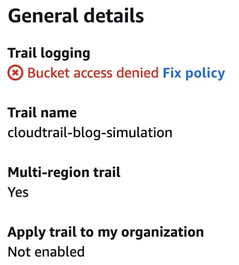 Disabling access to the KMS key results in a Bucket access denied error (Source - Unit42)