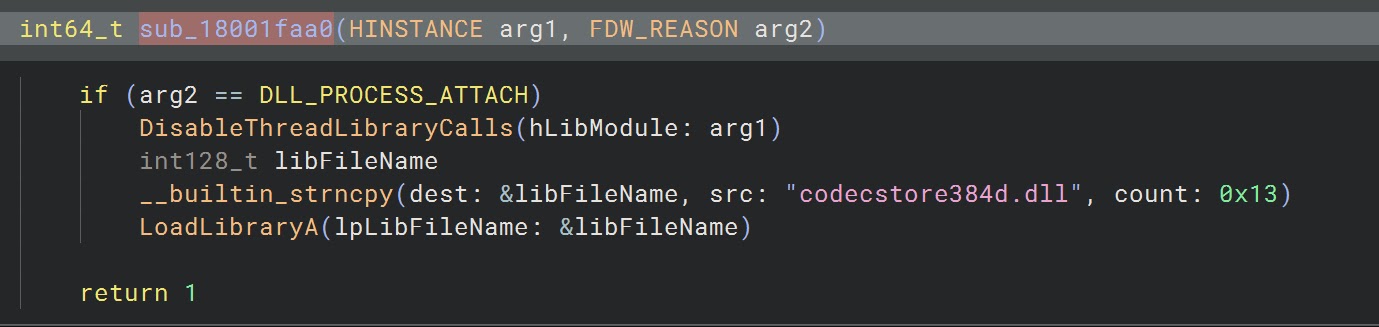 Dynamically loading a malicious DLL via sqlite.dll (Source - Cyderes)
