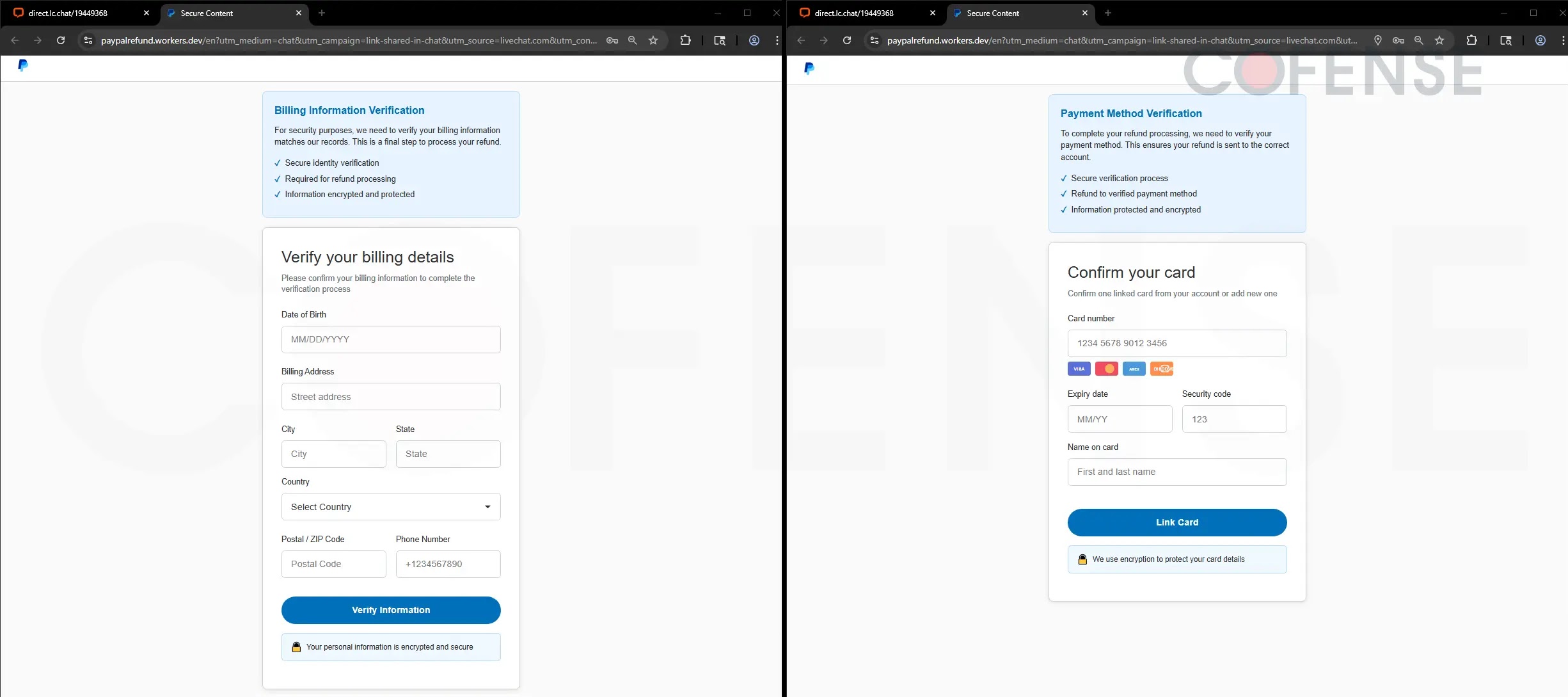 Email 1 - Billing Details and CC Information (Source - Cofense)