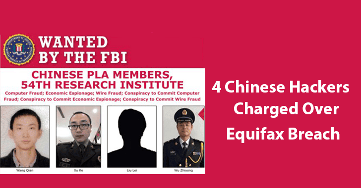 4 Chinese Hackers Charged Over the Massive Equifax Breach – 150 Million Americans Personal Information Exposed