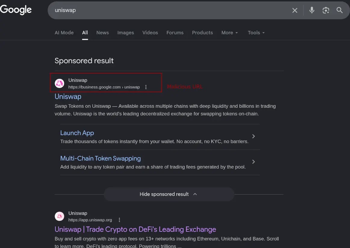 Fake ads (Source - SecurityAlliance)