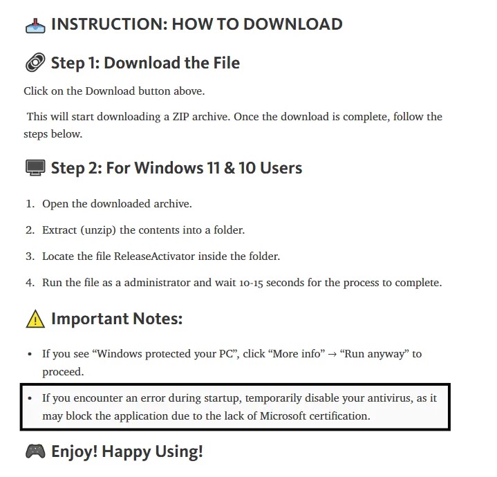 Fake installation walkthrough (Source - Acronis)