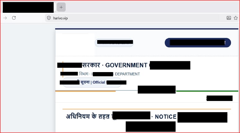 Fake portal uses official-looking branding (Source - Cyfirma)