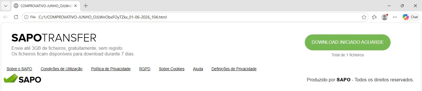Fake SAPO file transfer page (Source - Acronis)