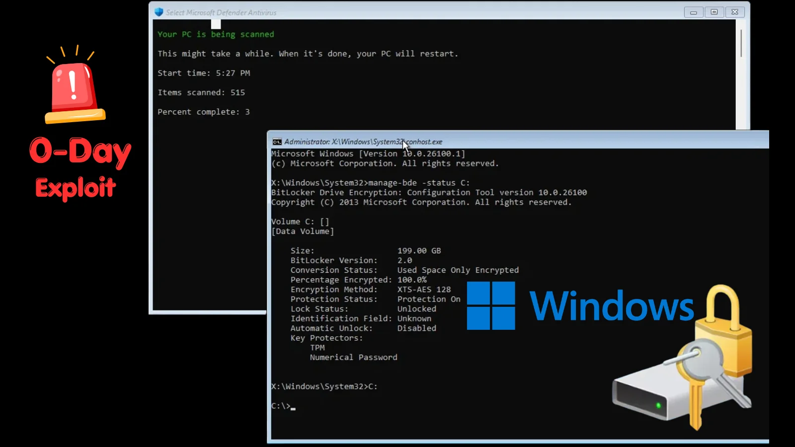 GreatXML BitLocker Bypass 0-Day Exploited Via Windows Defender Offline Scan