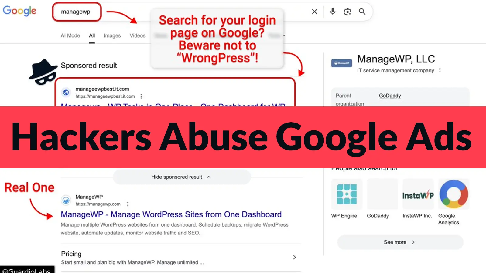 Hackers Abuse Google Ads to Steal Users GoDaddy ManageWP login Credentials