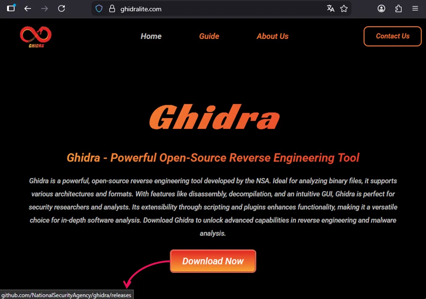 Hovering over the download button reveals the legitimate GitHub repository URL (Source - Check Point)