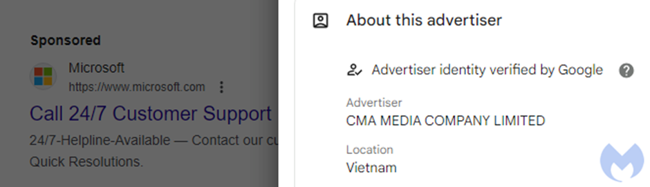 Fake advertiser from Vietnam