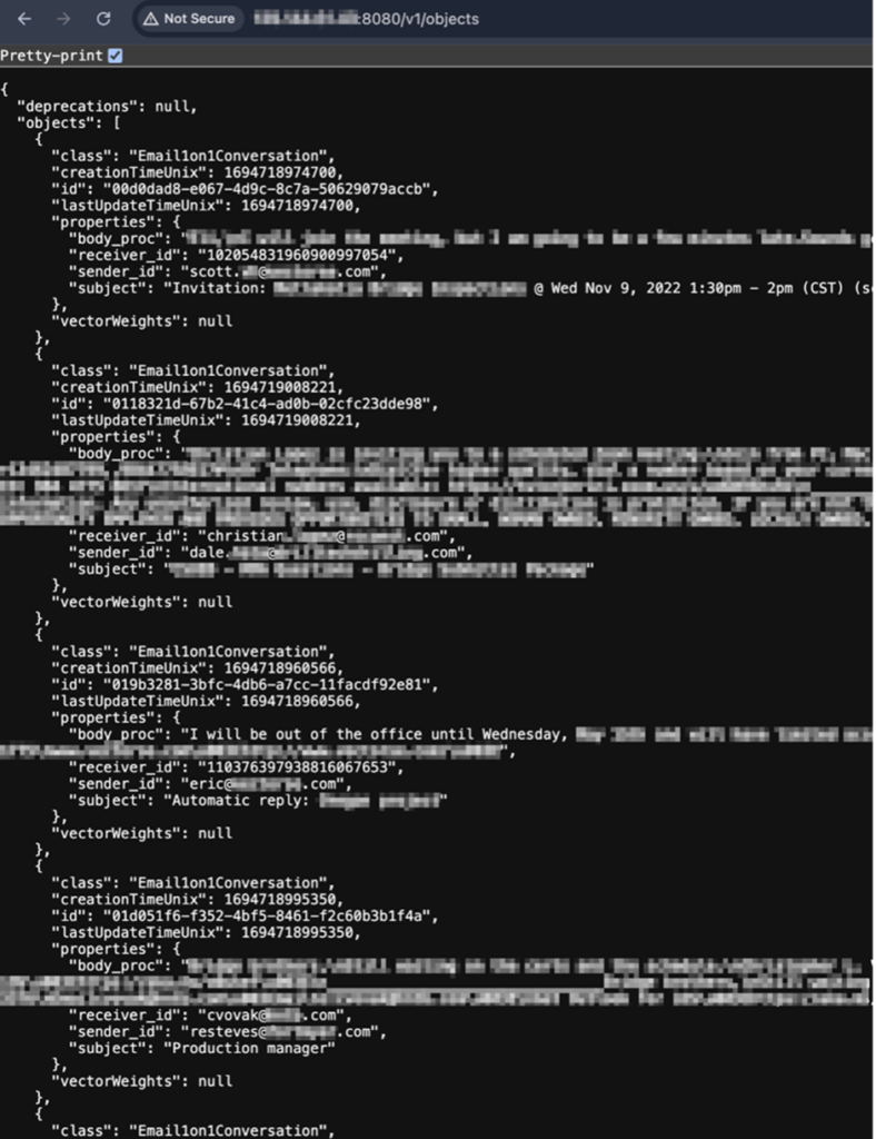 Weaviate vector database (Source: Legit Security)