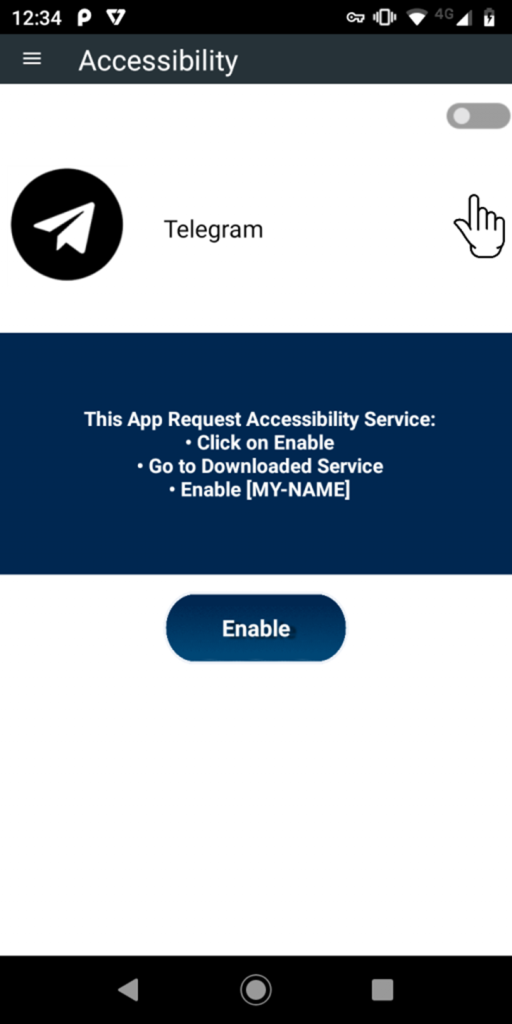 Request for accessibility service