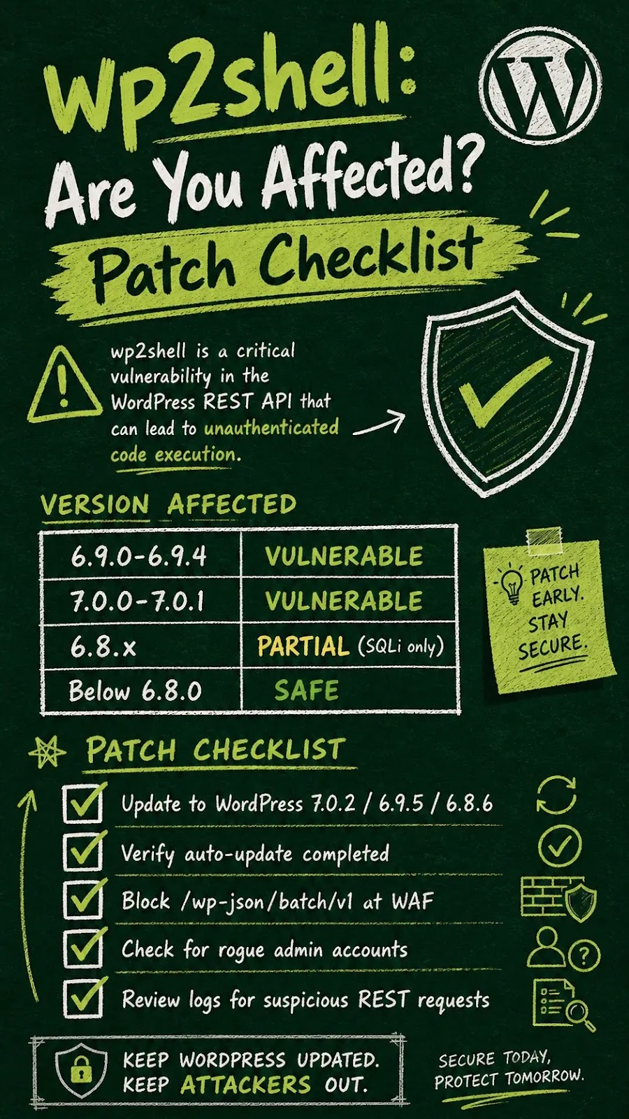 Version impact matrix and 5-step mitigation checklist for site administrators