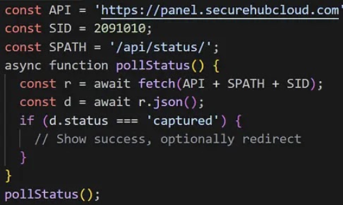 JavaScript polling function (Source - Arctic Wolf)