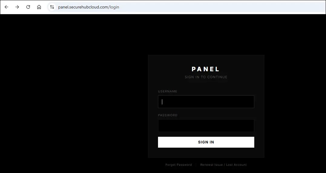 Kali365’s C2 sign-in panel (Source - Arctic Wolf)