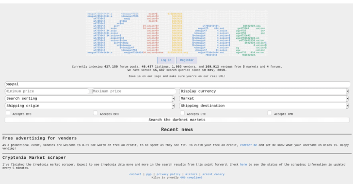 Kilos – New Dark Web Search Engine With Extensive Filtering Capabilities