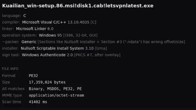 Legit VPN Installer (Source - ThreatLocker)