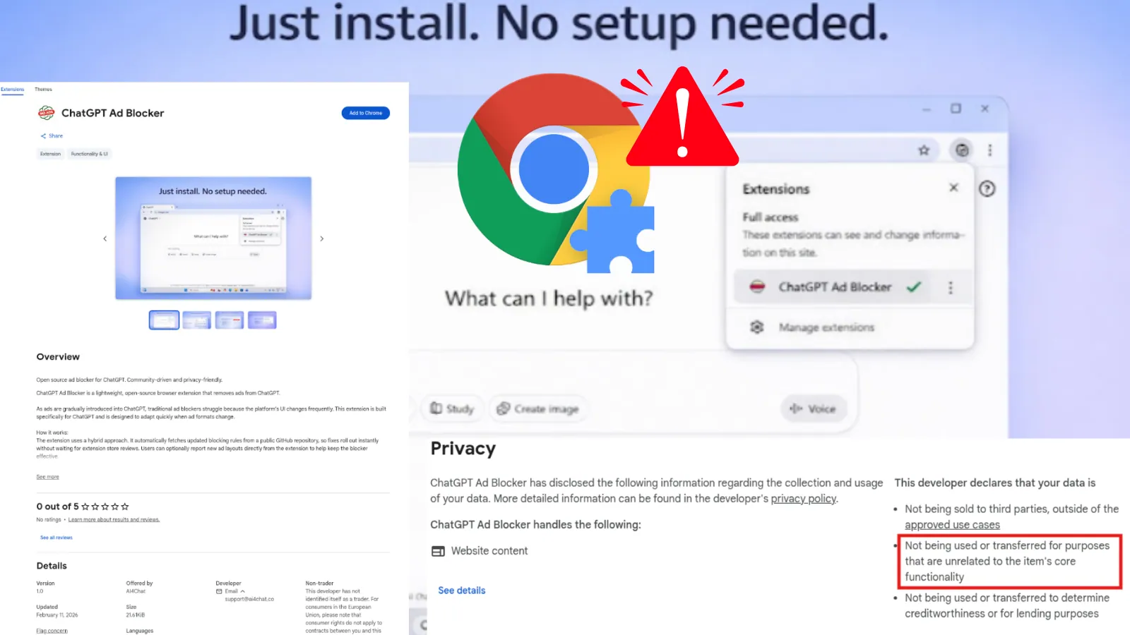 Malicious Chrome Extension “ChatGPT Ad Blocker” Steals ChatGPT Conversations