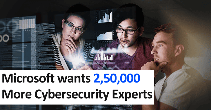 Microsoft Wants 250,000 More Cybersecurity professionals to Defend Cyber Attacks