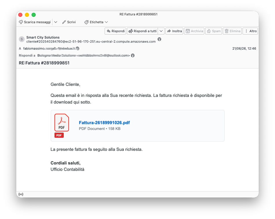 Phishing message (Source - d3Lab)