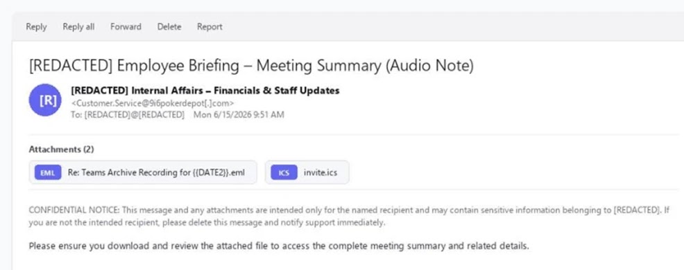 Rendered sample of initial campaign email (Source - Microsoft)
