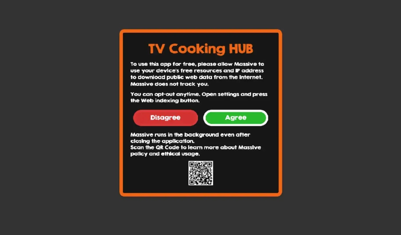 Monetization Choice: Watch Ads or Join the Proxy Network (source :Spur)
