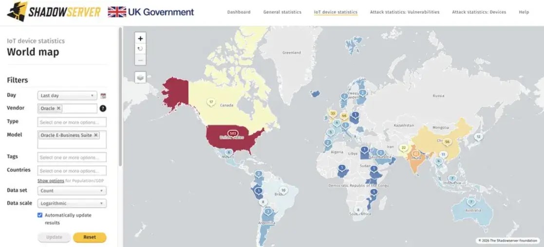 World Map view of exposed EBS instances( source : x)