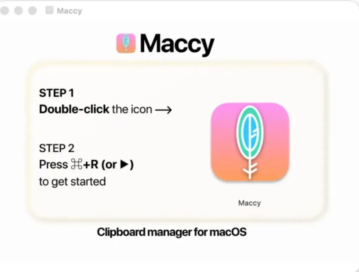 A fake Maccy clipboard manager distributed via a disk image ( source :Jamf Threat Labs)