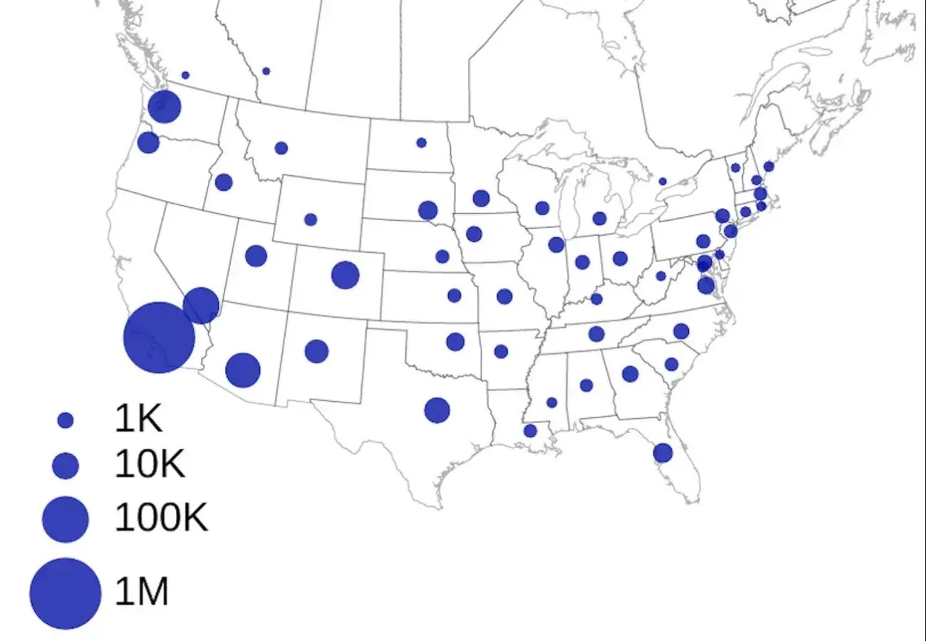 UCSD researchers mapped vulnerable KARR-equipped vehicles across the U.S. using crowdsourced WiGLE radio signal data (source : appleinsider )