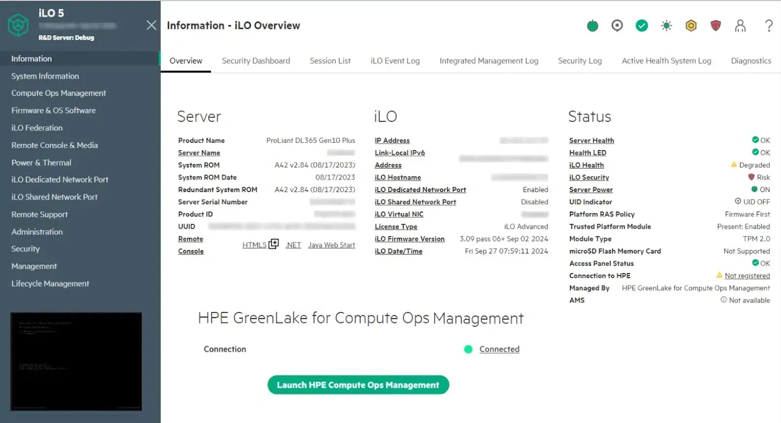 Example BMC web interface exposing multiple management services ( source : lavahq )